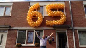 De Ballonnenkoning - ballon leeftijd 65 - goud