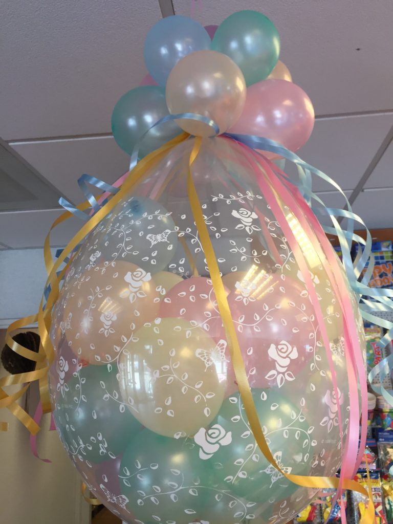 De Ballonnenkoning - cadeau ballon - bedrukt - happy birthday - roze blauw groen zilver