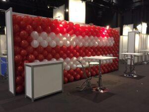 De Ballonnenkoning - ballonwand of ballonmuur - rood wit