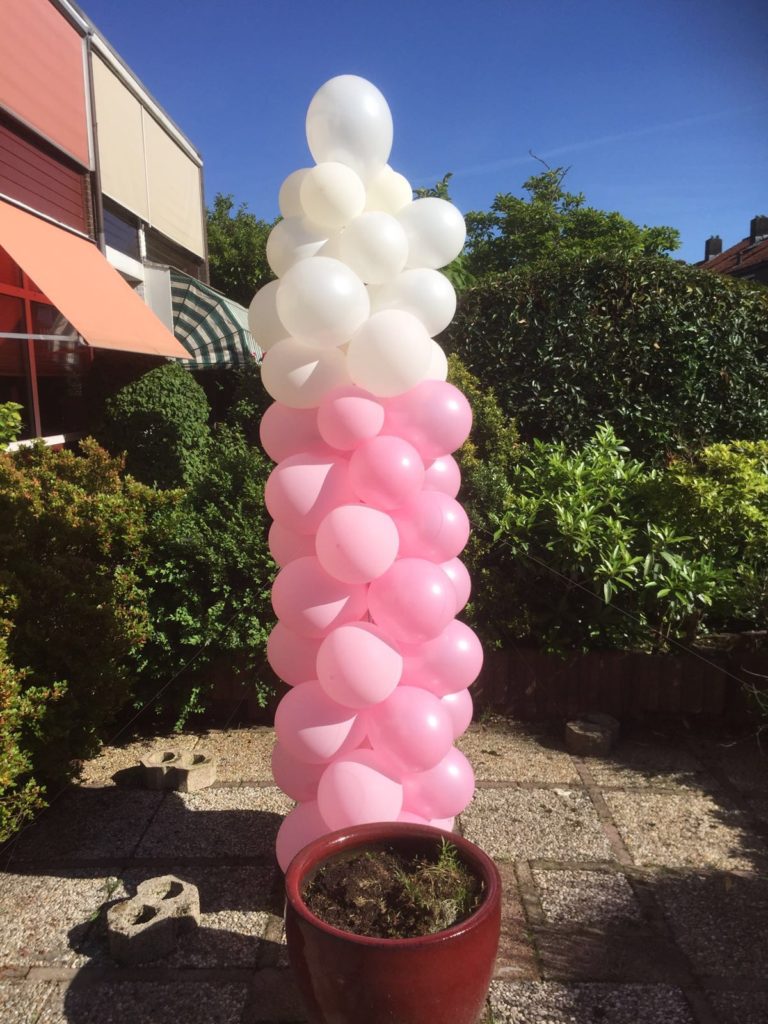 De Ballonnenkoning - ballonfles - roze wit