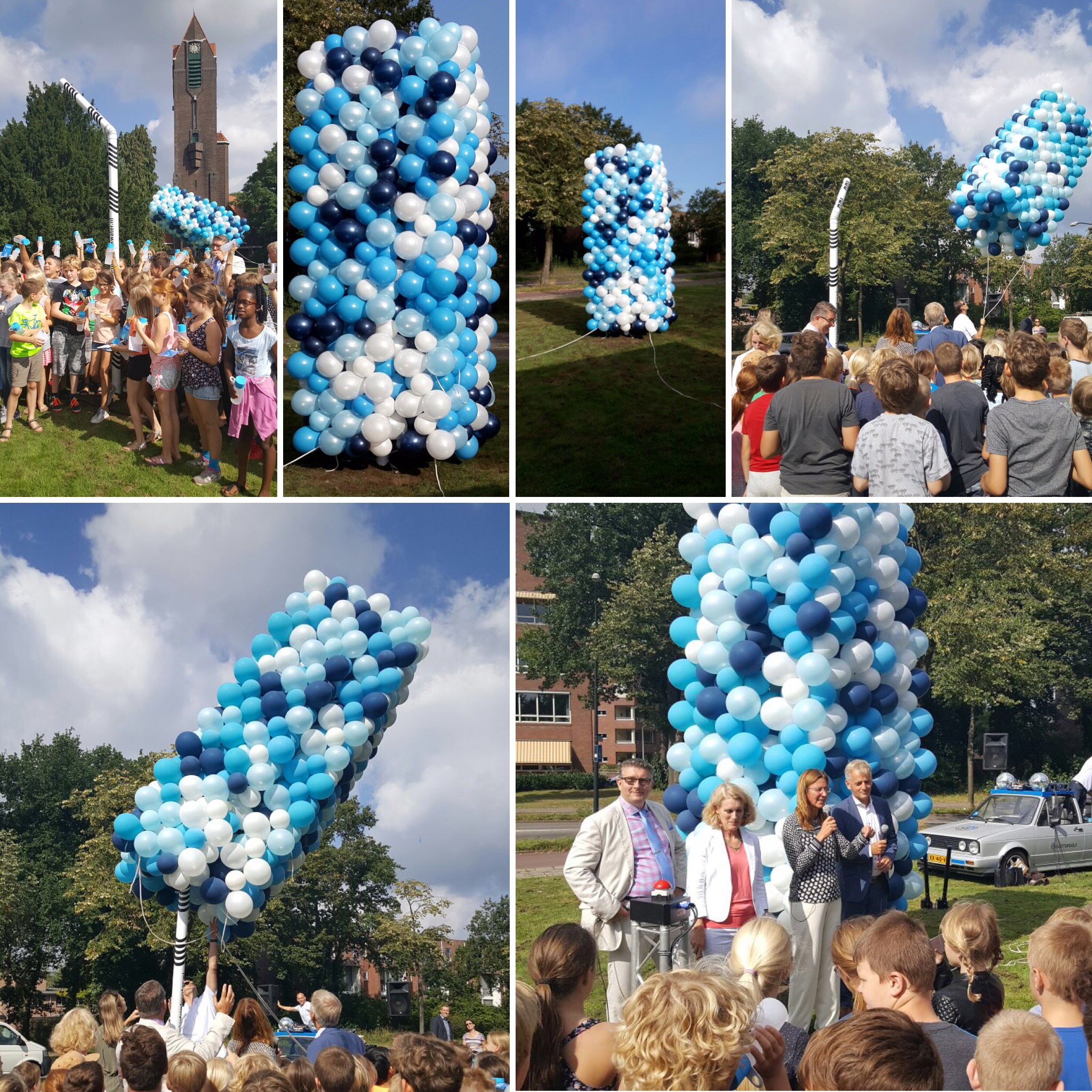 De Ballonnenkoning - ballonwand of ballonmuur - wit blauw donker blauw