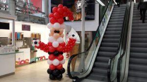 De Ballonnenkoning – ballondecoratie – kerstviering – ballonpilaar – kerstman – rood wit zwart De Ballonnenkoning - ballondecoratie - kerstviering - ballonpilaar - kerstman - rood wit zwart
