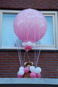 De Ballonnenkoning – ballonmand meisje – roze wit De Ballonnenkoning - ballonmand meisje - roze wit