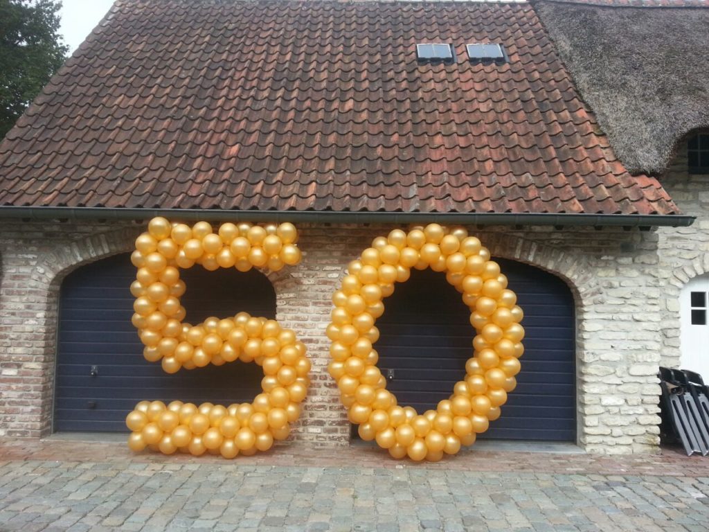 De Ballonnenkoning - ballon leeftijd 50 - goud