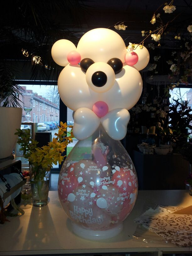 De Ballonnenkoning - cadeau ballon - verjaardag meisje - happy birthday - roze wit