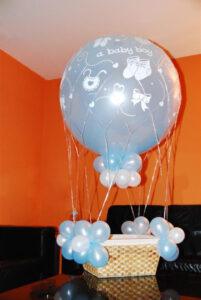 De Ballonnenkoning – ballonmand jongen – blauw wit De Ballonnenkoning - ballonmand jongen - blauw wit