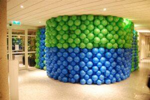 De Ballonnenkoning - ballonwand of ballonmuur - groen blauw