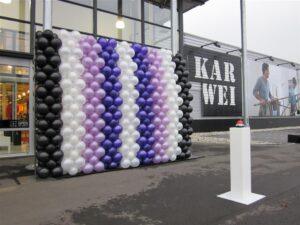 De Ballonnenkoning - ballonwand of ballonmuur - zwart zilver paars