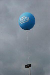 De ballonnenkoning – evenement decoratie – bedrukte topballon – licht blauw De ballonnenkoning - evenement decoratie - bedrukte topballon - licht blauw
