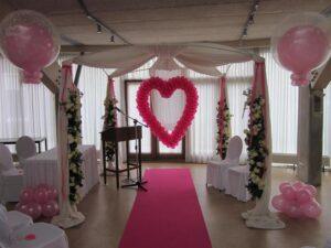 De Ballonnenkoning – ballon pilaren – bedrukte doorzichtige topballonen – ballon hart – zilver roze magenta De Ballonnenkoning - ballon pilaren - bedrukte doorzichtige topballonen - ballon hart - zilver roze magenta