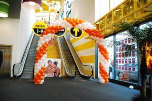 pathe ballonboog oranje en wit