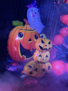 Halloween pompoenen met spookje