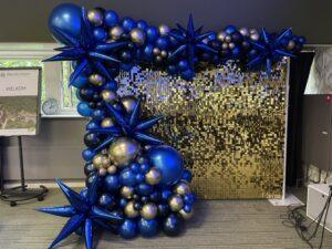 De Ballonnenkoning – Shimmer gold met blauw en goud De Ballonnenkoning – Shimmer gold met blauw en goud