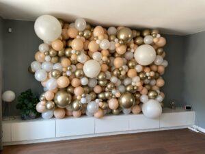 De Ballonnenkoning – Ballonwand organisch Goud, blush, wit